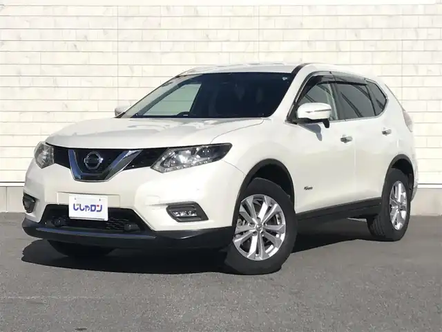 日産 エクストレイル ハイブリッド 20X エマージェンシーブレーキ 栃木県 2015(平27)年 10.9万km ブリリアントホワイトパール 株)IDOMが運営する【じしゃロン小山店】の自社ローン専用車両になります。こちらは現金またはオートローンご利用時の価格です。自社ローンご希望の方は別途その旨お申付け下さい//禁煙車/純正ワンセグナビ/（CD/DVD/AM/FMラジオ）/(Bluetooth)/スマートキー/プッシュスタート/バックカメラ/ＥＴＣ/衝突被害軽減ブレーキ/パワーバックドア/後部座席モニター/電格ミラー/パワーウインドウ/防眩ミラー/オートライト