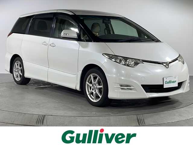 トヨタ エスティマ アエラス Gエディション 福岡県 2008(平20)年 11.4万km ホワイトパールクリスタルシャイン ・キセノンヘッドライト/・17インチ純正ホイール/・プッシュスタート/・ビルトインETC/・両側パワースライドドア/・スペアキー1本/・スマートキー/・純正フロアマット/・Bカメラ/・フリップダウン/・3列シート