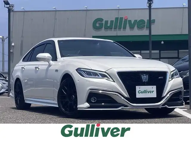 トヨタ クラウン ハイブリッド RS アドバンス 島根県 2018(平30)年 7.1万km ホワイトパールクリスタルシャイン メーカーOPナビ(CD/DVD/BT/フルセグ)/全方位カメラ/トヨタセーフティーセンス/ ・プリクラッシュセーフティー/ ・レーントレーシングアシスト/ ・ブラインドスポットモニター/ ・リヤクロストラフィックアラート/ ・パーキングサポートブレーキ/ ・ヘッドアップディスプレイ/ ・ロードサインアシスト/ ・レーダークルーズコントロール/ ・オートハイビーム/ヘッドアップディスプレイ/前席パワーシート/前席シートヒーター /前席シートベンチレーション/運転席シートメモリー/ステアリングヒーター/ステアリングリモコン/AC100V充電/パドルシフト/WORK EMOTION18インチAW/純正フロアマット/取扱説明書/保証書