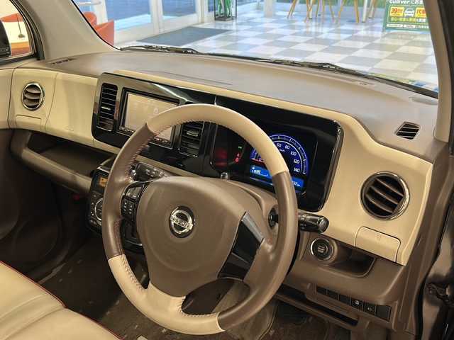 日産 モコ ドルチェG 岐阜県 2014(平26)年 6.9万km アーバンブラウン ワンオーナー/純正レザーシート/バックカメラ/純正ナビ（MM114D-A）/・フルセグTV/・バックカメラ/純正１５インチAW/純正フロアマット/HIDヘッドライト/ベンチシート/Bluetooth/アンチブレーキシステム/CD/DVD/外１４インチAWスタッドレス付き/HIDオートライト/スマートキーX2/アイドリングストップ/新車時手帳、取説