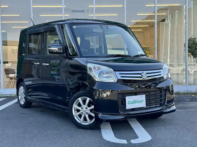 スズキ スペーシア X リミテッド 愛媛県 2014(平26)年 4.9万km ブルーイッシュブラックパール3 社外ナビ（AVIC-RZ33）/・CD/DVD/TV/ETC/シートヒーター（D+N席）/両側パワースライドドア/衝突軽減ブレーキ/オートライト/純正14インチAW/社外フロアマット/スマートキー/スペアキー/取扱説明書/保証書