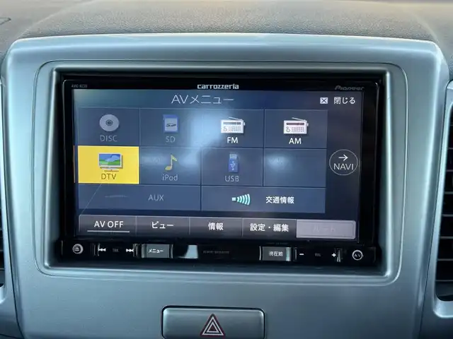 スズキ スペーシア X リミテッド 愛媛県 2014(平26)年 4.9万km ブルーイッシュブラックパール3 社外ナビ（AVIC-RZ33）/・CD/DVD/TV/ETC/シートヒーター（D+N席）/両側パワースライドドア/衝突軽減ブレーキ/オートライト/純正14インチAW/社外フロアマット/スマートキー/スペアキー/取扱説明書/保証書