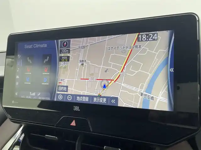 トヨタ ハリアー ハイブリッド Z レザーパッケージ 熊本県 2020(令2)年 5.5万km プレシャスブラックパール 禁煙車/純正ナビ（BT/USB/AUX/AM/FM）/・フルセグTV/バックカメラ/・全方位カメラ/ビルトインETC２．０/調光パノラマルーフ/JBLプレミアムサウンド/モデリスタエアロ（フロント・サイド・リア）/パワーバックドア/トヨタセーフティーセンス/D/Nシートヒーター、クーラー、パワーシート/・D席シートメモリー/本革巻きステアリング/・ステアリングヒーター/・ステアリングリモコン/・オートクルーズコントロール/デジタルインナーミラー/電子パーキングブレーキ/・オートブレーキホールド/純正AW/純正ドアバイザー/純正フロアマット/プッシュスタート/・スマートキー/・スペアキー×１