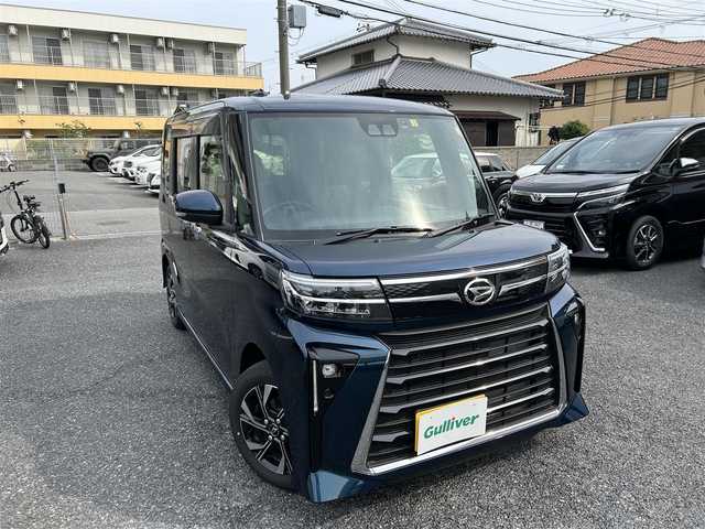 ダイハツ タント カスタム X 大阪府 2023(令5)年 0.2万km レーザーブルークリスタルシャイン スマートアシスト/・衝突回避支援ブレーキ機能(対車両・対歩行者［昼夜］）/・衝突警報機能(対車両・対歩行者［昼夜］)/・ブレーキ制御付誤発進抑制機能(前方・後方)/・車線逸脱抑制制御機能/・車線逸脱警報機能/・路側逸脱警報機能/・ふらつき警報/・先行車発進お知らせ機能/・標識認識機能（進入禁止/最高速度/一時停止)/・AHB(オートハイビーム)/・ADB(アダプティブドライビングビーム)/・サイドビューランプ/ダイハツ純正ナビ/・CD/DVD/・Bluetooth/・バックカメラ/・ステアリングスイッチ（オーディオ操作用/ハンズフリー通話用）/ダイハツ純正14インチアルミホイール/クルーズコントロール/両側パワースライドドア/LEDヘッドライト/前席シートヒーター/ビルトインETC/アイドリングストップ/純正マット/ワンオーナー/新車保証書/取扱説明書