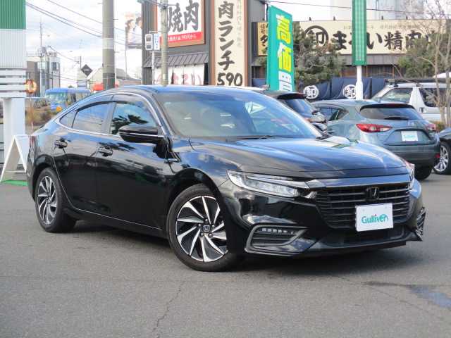 ホンダ インサイト EX・ブラックスタイル 岡山県 2019(平31)年 7.9万km クリスタルブラックパール 衝突軽減ブレーキ/誤発進抑制機能/後方誤発進抑制機能/歩行者事故低減ステアリング/路外逸脱抑制制御機能/先行車発進お知らせ機能/標識認識機能/オートハイビーム/渋滞追従機能付アダプティブクルーズコントロール/車線維持支援システム/ブラインドスポットインフォメーション/オートライト/ワンオーナー/Hondaインターナビ/フルセグテレビ/Bluetooth/USB/DVD再生可能/本革＆ウルトラスエードシート/運転席8ウェイパワーシート/助手席4ウェイパワーシート/シートヒーター（運転席・助手席）/LEDヘッドライト/LEDフォグライト/ソナーセンサー/2.0対応ETC/純正17AW/純正フロアマット/スマートキー2個