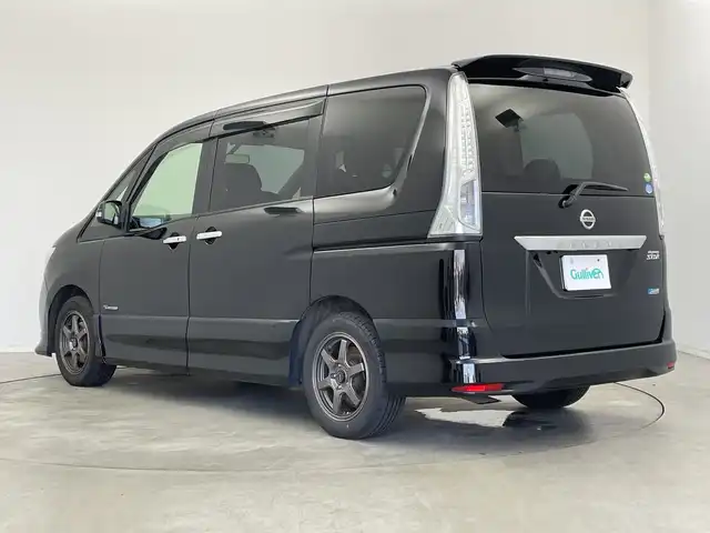 日産 セレナ ハイウェイスター S HV Vエアロ 新潟県 2013(平25)年 11.2万km スーパーブラック ワンオーナー/純正メモリナビ【MM513D-L】/　フルセグTV/Bluetooth/CD/DVD/USB/ALPINEフリップダウンモニター/両側パワースライドドア/バックモニター/ビルトインETC/アイドリングストップ/横滑り防止装置/オートライト