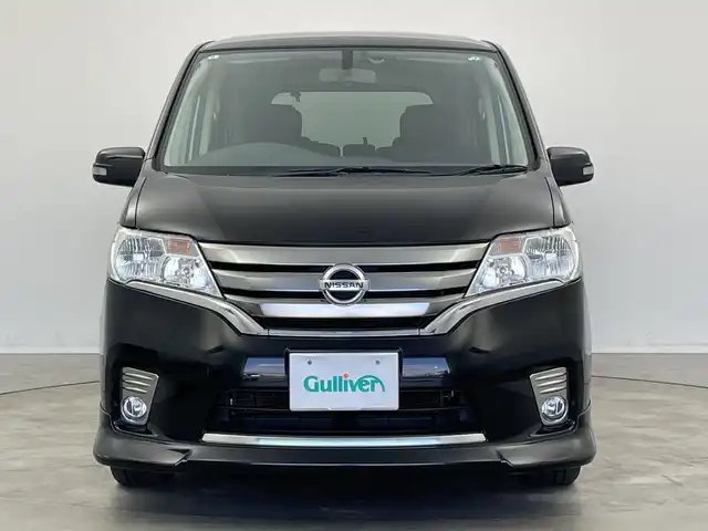 日産 セレナ ハイウェイスター S HV Vエアロ 新潟県 2013(平25)年 11.2万km スーパーブラック ワンオーナー/純正メモリナビ【MM513D-L】/　フルセグTV/Bluetooth/CD/DVD/USB/ALPINEフリップダウンモニター/両側パワースライドドア/バックモニター/ビルトインETC/アイドリングストップ/横滑り防止装置/オートライト