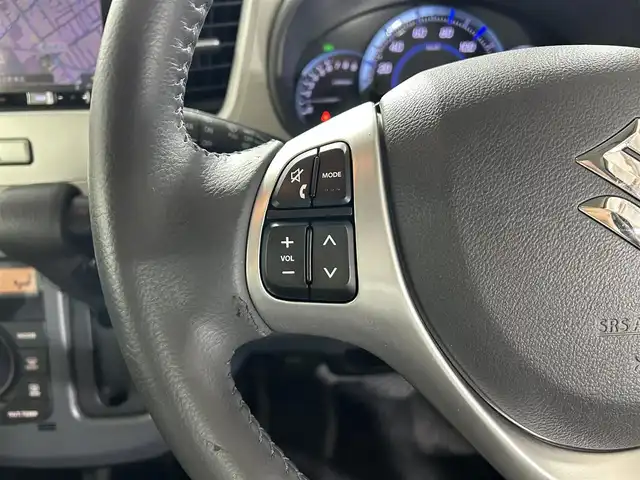 スズキ ワゴンＲ FZ 佐賀県 2015(平27)年 0.7万km ブルーイッシュブラックパール3 社外7インチナビ/ワンセグTV/CD/DVD/Bluetooth/衝突被害軽減システム/ハロゲンヘッドライト/横滑り防止装置/アイドリングストップ/ヘッドライトレベライザー/運転席シートヒーター/純正フロアマット/純正14インチアルミホイール/ステアリングリモコン/ドアバイザー/電動格納ミラー/スマートキー/スペアキー×１/プッシュスタート