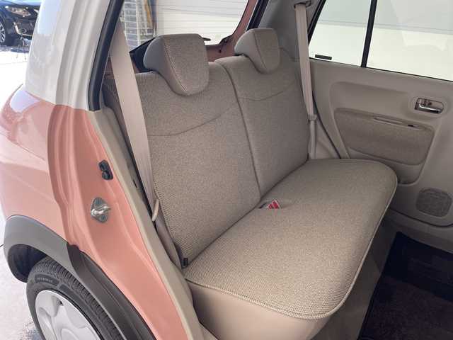 スズキ ラパン S 愛知県 2017(平29)年 0.3万km コフレピンクパールメタリック/ホワイト2トーンルーフ SDナビ/シートヒーター/HIDライト/オートライト/ドライブレコーダー/衝突軽減システム/フルセグ/CD DVD/Bluetooth/ステアリングスイッチ/スマートキー/プッシュスタート