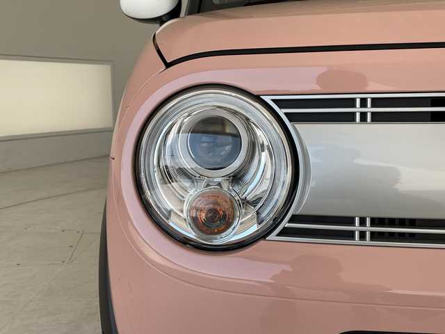 スズキ ラパン S 愛知県 2017(平29)年 0.3万km コフレピンクパールメタリック/ホワイト2トーンルーフ SDナビ/シートヒーター/HIDライト/オートライト/ドライブレコーダー/衝突軽減システム/フルセグ/CD DVD/Bluetooth/ステアリングスイッチ/スマートキー/プッシュスタート