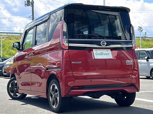 日産 ルークス ハイウェイスター X 青森県 2020(令2)年 5.8万km スパークリングレッド/ブラック ・4WD/・純正SDナビ/・アラウンドビューモニター/・フルセグ/Bluetooth/・片側パワースライドドア/・エマージェンシーブレーキ/・スマートキー/・エンジンスターター/・純正14AW/・純正LEDヘッドライト/・純正LEDフォグ/・シートヒーター/・社外インターフェイスアダプタ/・スペアキーあり/・保証書・取説あり