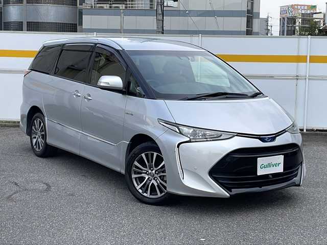 トヨタ エスティマ ハイブリッド アエラス プレミアム G 岩手県 2016(平28)年 6.8万km シルバーM /4WD//純正9インチメモリナビ//AM/FM/CD/DVD/SD/BT/フルセグTV//バックカメラ/サイドカメラ//ビルトインETC//純正ドライブレコーダー//両側パワースライドドア//茶ハーフレザーシート//前席シートヒーター//運転席パワーシート//二列目オットマン//PCS/LDA/クリソナ/先行車発進お知らせ//パワーバックドア//クルーズコントロール//AC100V/12V120W//プッシュスタート//木目調+革巻きステアリング//木目調+革巻きシフト//ステアリングスイッチ//オートLEDライト//オートハイビーム//防眩ミラー//オートリトラクタブルウィンカーミラー//フロアマット/純正ドアバイザー//スペアキー有//取扱説明書/保証書/ナビ取説//記録簿H28-R4 R7-R7