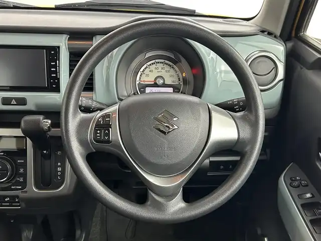 スズキ ハスラー タフワイルド 道央・札幌 2019(平31)年 7.5万km アクティブイエロー/ブラック 2トーン ・４WD/・純正ディーラーオプションナビ/　CD／DVD／Bluetooth／フルセグ/・デュアルカメラブレーキサポート/・レーンキープアシスト/・アイドリングストップ/・横滑り防止装置/・ヒルディセントコントロール/・グリップコントロール/・オートライト/・ハーフレザーシート/・前席シートヒーター/・社外AW14インチ/・LEDヘッドライト/・フォグライト/・電動格納ウィンカーミラー/・スマートキー/・プッシュスタート/・純正フロアマット/・取扱説明書/・保証書