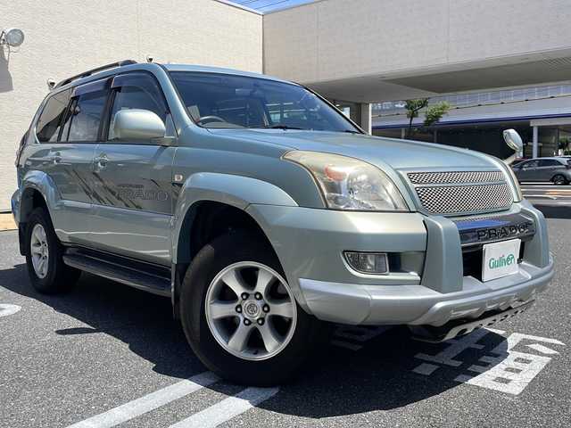 トヨタ ランドクルーザー プラド TX 広島県 2004(平16)年 6.6万km ライトブルー /登録時走行距離/　　　　　　　65207キロ/ワンオーナー/4WD/サンルーフ/純正ナビ/スペアキー×１/ETC/新車時整備手帳/　　【保証書】/取扱説明書/