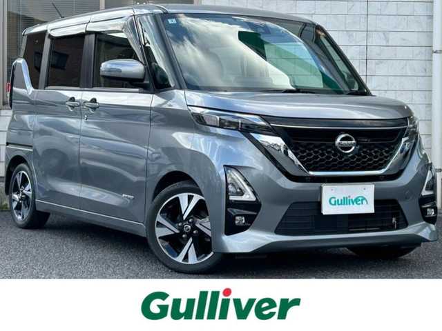 日産 ルークス HWS Gターボ プロパイロットED 福岡県 2022(令4)年 3万km チタニウムグレーメタリック ワンオーナー車/プロパイロット/純正メモリナビ【MM321D-L】/(AM/FM/Bluetooth/Music Stocker/CD/DVD/フルセグTV)/アラウンドビューモニター/バックカメラ/運転支援機能/・エマージェンシーブレーキ/・車線逸脱警報/防止支援/・ふらつき警報/・踏み間違い衝突防止アシスト/・前方衝突予測警報/・最高速度標識/・標識探知機能/・先行車発進お知らせ/・先進事故自動通報システム/オートライト/オートマチックハイビーム/コーナーセンサー/アイドリングストップ/純正15インチアルミホイール/両側パワースライドドア/純正ドアバイザー/電格ウィンカーミラー/フォグランプ/コムテック前後ドライブレコーダー【HDR952GW】/GPSレーダー探知機【ASSURA-　VA-310E】/ビルトインETC/純正フロアマット/プッシュスタート/シートバックテーブル/ロールサンシェード/USB端子×1/スペアキー×1/ISOFIX/保証書/取扱説明書/ナビ取扱説明書