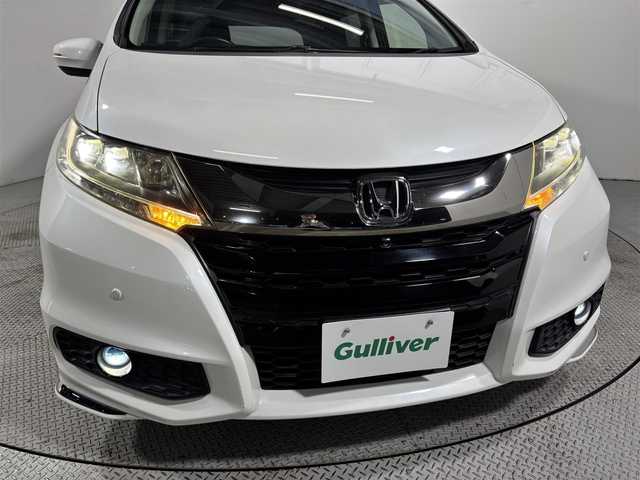 ホンダ オデッセイ アブソルート 20thアニバーサリー 大阪府 2014(平26)年 6.6万km ホワイトオーキッドパール 純正ナビTV 360カメラ 後席モニター ETC 両側パワースライドドア ハーフレザー パワーシート 衝突軽減 クルコン クリアランスソナー パドルシフト ドラレコ