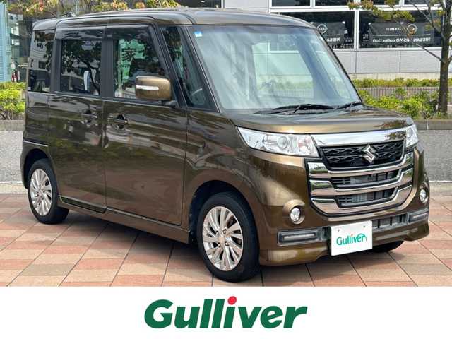 スズキ スペーシア カスタム Z 福島県 2017(平29)年 1.8万km ブレイブカーキP 純正オプションナビ/(Bluetooth/フルセグTV/CD/DVD/USB)/アラウンドビューモニター/アイドリングストップ/両側パワースライドドア/プリクラッシュセーフティー/車線逸脱/横滑り防止システム/ビルトインETC/ドライブレコーダー前後/シートヒーター/プッシュスタート/ドアバイザー/純正フロアマット/純正アルミホイール/ウィンカーミラー/取扱説明書/保証書/スペアキー×１