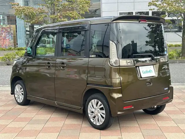 スズキ スペーシア カスタム Z 福島県 2017(平29)年 1.8万km ブレイブカーキP 純正オプションナビ/(Bluetooth/フルセグTV/CD/DVD/USB)/アラウンドビューモニター/アイドリングストップ/両側パワースライドドア/プリクラッシュセーフティー/車線逸脱/横滑り防止システム/ビルトインETC/ドライブレコーダー前後/シートヒーター/プッシュスタート/ドアバイザー/純正フロアマット/純正アルミホイール/ウィンカーミラー/取扱説明書/保証書/スペアキー×１