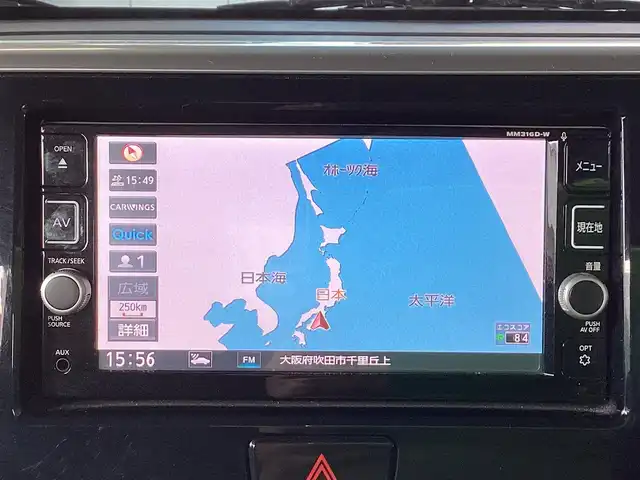 日産 デイズ ルークス ハイウェイスターX 大阪府 2016(平28)年 5.4万km アメジストブラック/シルキーホワイト 純正ナビ・フルセグTV・CD・DVD・/　　Bluetooth・AUX・USB/アラウンドビューモニター/左後パワースライドドア/ステアリングスイッチ/HIDヘッドライト/ETC/フォグランプ/インテリキー2個/後席ロールバイザー/純正ドライブレコーダー/電動格納ウインカーミラー/純正14インチアルミホイール/インテリジェントエマージェンシーブレーキ