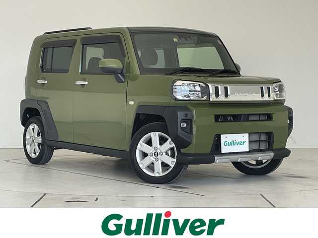 ダイハツ タフト G ターボ クロムベンチャー 愛知県 2022(令4)年 3.6万km フォレストカーキメタリック SDナビ/ガラスルーフ/レーダークルーズコントロール/シートヒーター/バックカメラ/コーナーセンサー/純正アルミホイール/ルーフレール/LEDヘッドライト/オートマチックハイビーム/ドライブレコーダー/ETC/衝突軽減システム/フルセグ/CD DVD/Bluetooth/ステアリングスイッチ/スマートキー/プッシュスタート
