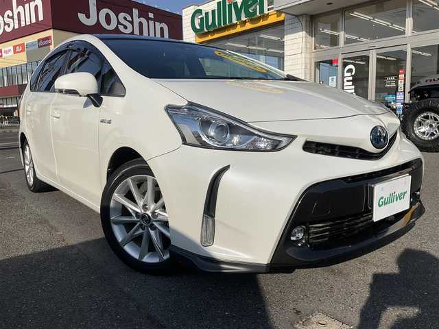 トヨタ プリウス α G ツーリングセレクション 滋賀県 2018(平30)年 6万km ホワイトパールクリスタルシャイン トヨタセーフティセンス/・プリクラッシュセーフティ/・レーンディパーチャーアラート/・オートマチックハイビーム/・レーダークルーズコントロール/パノラマルーフ/純正9インチナビ/Bluetooth、CD、DVD、フルセグテレビ/フロント/バックカメラ/ダブルツィーターシステム/ビルトインETC2.0/純正エンジンスターター/前後ドライブレコーダー/ハーフレザーシート/LEDヘッドライト/LEDフォグランプ/純正17インチアルミホイール/スペアキー有り/取扱説明書/保証書
