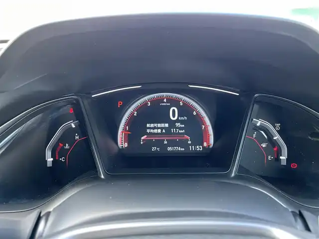 ホンダ シビック ハッチバック 千葉県 2018(平30)年 5.2万km フレームレッド 純正SDナビ【VXM-184VFi】/・CD/DVD/Bluetooth/フルセグTV/バックカメラ/クルーズコントロール/前席シートヒーター/スマートキー/パドルシフト/純正18インチアルミホイール/純正LEDヘッドライト/フォグランプ/社外ドライブレコーダー【DRV-34D】/ビルトインETC/本革巻きステアリング/オートライト/サイド＆カーテンエアバッグ/新車時保証書＆取扱説明書