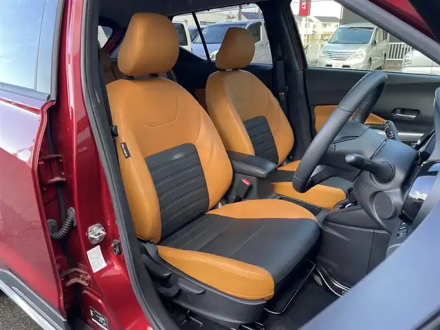 日産 キックス X ツートーンインテリアED 群馬県 2021(令3)年 5.1万km ラディアントレッド/ピュアブラック 2トーン 純正９インチＳＤナビ　/全周囲カメラ　/純正フルエアロ　/プロパイロット　/前後ドラレコ　/前席シートヒーター　/茶革シート　/ステアリングヒーター　/３眼ＬＥＤヘッドライト　/切削光輝純正１７インチアルミホイール/Bluetooth/フォグランプ/本革ステアリング/デジタルミラー/電動格納ミラー/フルセグ/パワーステアリング/アダプティブクルーズコントロール/純正ビルトインETC/純正フロアマット