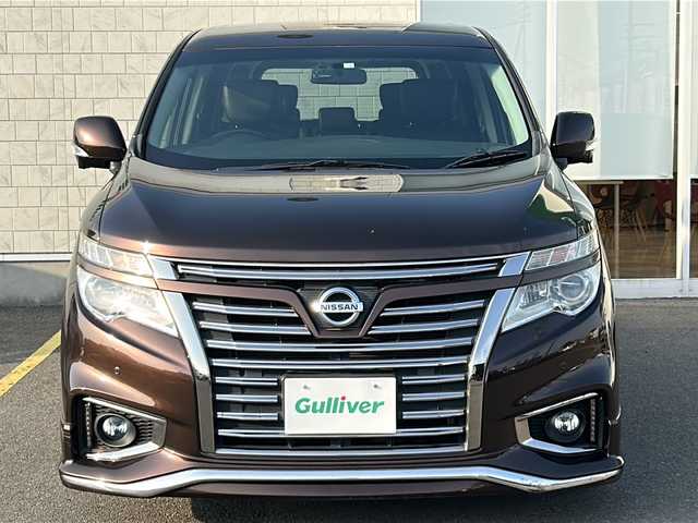 日産 エルグランド 香川県 2018(平30)年 6.7万km 茶 純正ナビ／フルセグＴＶ／両側パワースライドドア／２０インチ社外アルミ／ローダウン／フジツボマフラー／ＬＥＤヘッドライト／アラウンドビューカメラ／ＥＴＣ／クルーズコントロール／コーナーセンサー