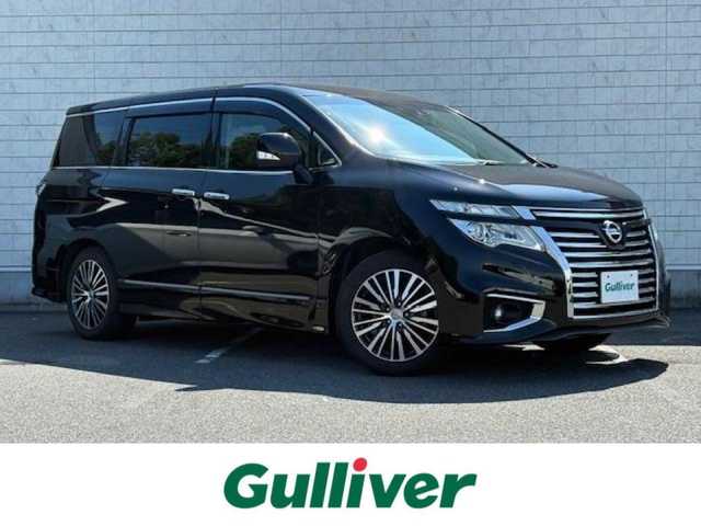 日産 エルグランド 250ハイウェイスターS 山形県 2019(平31)年 9.7万km ファントムブラック 社外ナビ/フルセグ/バックカメラ/エマージェンシーブレーキ/レーダークルコン/両側パワースライドドア/ハーフレザー/オットマンチェア/ドライブレコーダー/ビルトインETC/純正アルミホイール/LEDヘッドライト/プッシュスタート/スマートキー