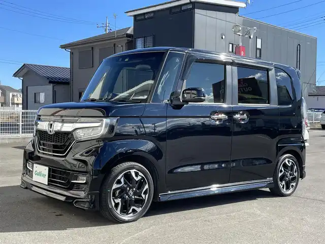 ホンダ Ｎ ＢＯＸ カスタム G L ターボ ホンダセンシング 群馬県 2019(令1)年 5.3万km クリスタルブラックパール ターボ/社外マフラー/衝突被害軽減システム/両側パワースライドドア/社外ナビ/　　フルセグTV BT CD AM FM/バックカメラ/シートヒーターD＋N/ハーフレザーシート/純正フロアマット/純正AW/パドルシフト/ステアリングリモコン/ETC