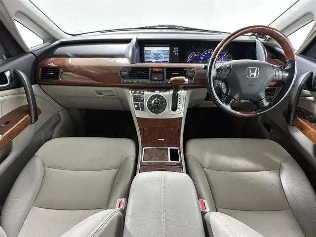 ホンダ エリシオン プレステージ SG HDDナビ 佐賀県 2007(平19)年 19万km ブルーイッシュホワイトパール 純正8型ナビ/（ＡＭ/ＦＭ/CD/DVD）/バックカメラ/クルーズコントロール/両側パワースライドドア/コーナーセンサー/ビルトインETC/HIDヘッドライト/盗難防止装置/レーダー探知機/スマートキー/スペアキー有/純正フロアマット/純正17インチアルミホイール	/ステアリングスイッチ/電動格納ミラー/ドアバイザー