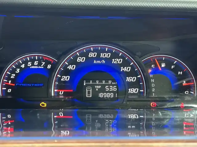 ホンダ エリシオン プレステージ SG HDDナビ 佐賀県 2007(平19)年 19万km ブルーイッシュホワイトパール 純正8型ナビ/（ＡＭ/ＦＭ/CD/DVD）/バックカメラ/クルーズコントロール/両側パワースライドドア/コーナーセンサー/ビルトインETC/HIDヘッドライト/盗難防止装置/レーダー探知機/スマートキー/スペアキー有/純正フロアマット/純正17インチアルミホイール	/ステアリングスイッチ/電動格納ミラー/ドアバイザー