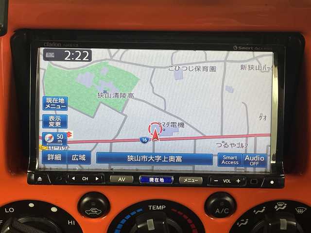 トヨタ ＦＪクルーザー 埼玉県 2014(平26)年 10.9万km オレンジ/ホワイト 社外ナビ/　（FM/AM/Bluetooth/iPod/DVD/CD）/フルセグテレビ/バックカメラ/ドライブレコーダー/フロアマット/コーナーセンサー/背面タイヤ/ETC