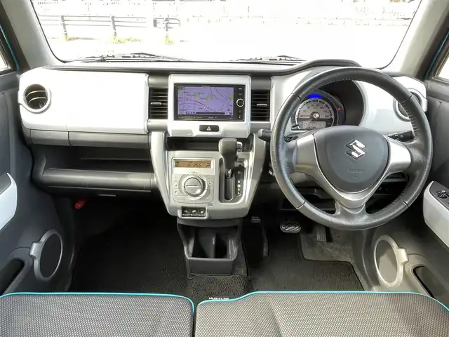 スズキ ハスラー X 秋田県 2014(平26)年 6.7万km サマーブルーM 4WD/SDナビ/【Bluetooth．CD.DVD.AM/FM．TV】/シートヒーター/スマートキー/衝突軽減ブレーキ/ダウンヒルアシストコントロール/ETC/ドライブレコーダー/バックカメラ/純正アルミホイール/純正フロアマット/グリップコントロール/LEDヘッドライト・オート機能付/フォグライト/ウィンカーミラー/ドアバイザー/保証書/取扱説明書