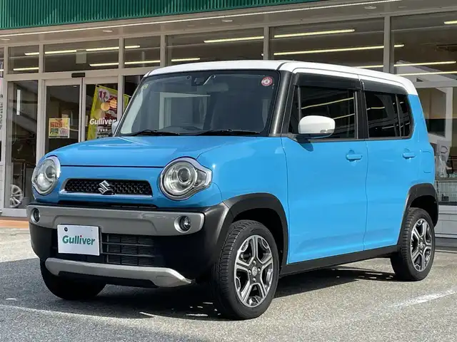 スズキ ハスラー X 秋田県 2014(平26)年 6.7万km サマーブルーM 4WD/SDナビ/【Bluetooth．CD.DVD.AM/FM．TV】/シートヒーター/スマートキー/衝突軽減ブレーキ/ダウンヒルアシストコントロール/ETC/ドライブレコーダー/バックカメラ/純正アルミホイール/純正フロアマット/グリップコントロール/LEDヘッドライト・オート機能付/フォグライト/ウィンカーミラー/ドアバイザー/保証書/取扱説明書