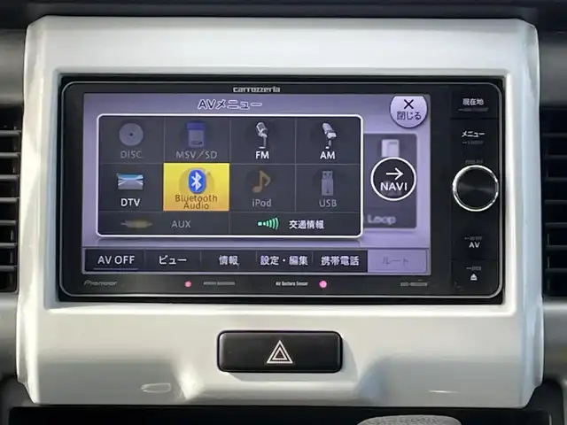 スズキ ハスラー X 秋田県 2014(平26)年 6.7万km サマーブルーM 4WD/SDナビ/【Bluetooth．CD.DVD.AM/FM．TV】/シートヒーター/スマートキー/衝突軽減ブレーキ/ダウンヒルアシストコントロール/ETC/ドライブレコーダー/バックカメラ/純正アルミホイール/純正フロアマット/グリップコントロール/LEDヘッドライト・オート機能付/フォグライト/ウィンカーミラー/ドアバイザー/保証書/取扱説明書