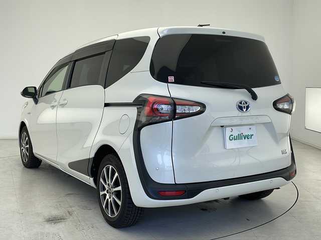 トヨタ シエンタ ハイブリッド G クエロ 千葉県 2019(平31)年 1.7万km ホワイトパールクリスタルシャイン ワンオーナー/純正SDナビ/（フルセグ/Bluetooth/CD/DVD/FM/AM）/レーンキープアシスト/プリクラッシュセーフティ/クリアランスソナー/先行車発進お知らせ/両側パワースライドドア/全方位カメラ/クルーズコントロール/ハーフレザーシート/革巻きステアリング/ステアリングスイッチ/ビルトインETC/オートマチックハイビーム/オートライト/LEDヘッドライト/フォグライト/スマートキー/プッシュスタート/横滑り防止