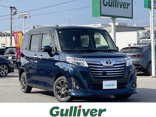 トヨタ ルーミー カスタムG S 青森県 2017(平29)年 5.2万km レーザーブルークリスタルシャイン 4WD/社外ナビ/フルセグTV/CD/DVD/BT/AMFM/両側パワースライドドア/衝突被害軽減システム/横滑り防止/アイドリングストップ/クルーズコントロール/社外エンジンスターター/オートライト/純正フロアマット/プッシュスタート/スマートキー