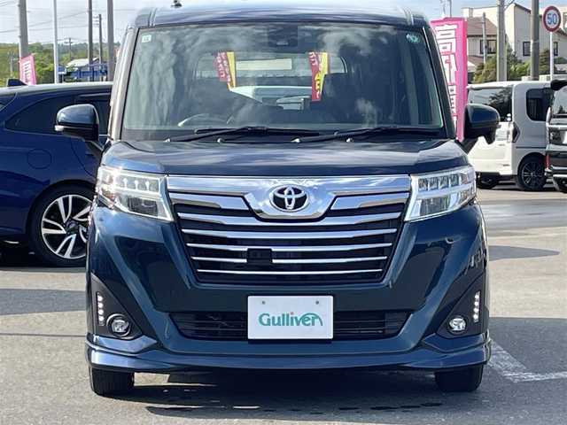 トヨタ ルーミー カスタムG S 青森県 2017(平29)年 5.2万km レーザーブルークリスタルシャイン 4WD/社外ナビ/フルセグTV/CD/DVD/BT/AMFM/両側パワースライドドア/衝突被害軽減システム/横滑り防止/アイドリングストップ/クルーズコントロール/社外エンジンスターター/オートライト/純正フロアマット/プッシュスタート/スマートキー