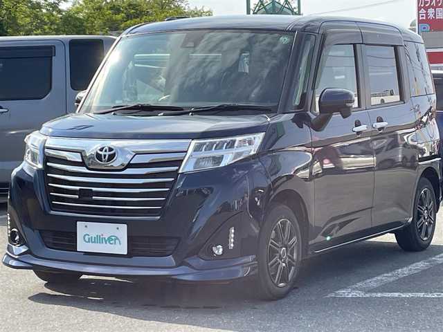 トヨタ ルーミー カスタムG S 青森県 2017(平29)年 5.2万km レーザーブルークリスタルシャイン 4WD/社外ナビ/フルセグTV/CD/DVD/BT/AMFM/両側パワースライドドア/衝突被害軽減システム/横滑り防止/アイドリングストップ/クルーズコントロール/社外エンジンスターター/オートライト/純正フロアマット/プッシュスタート/スマートキー