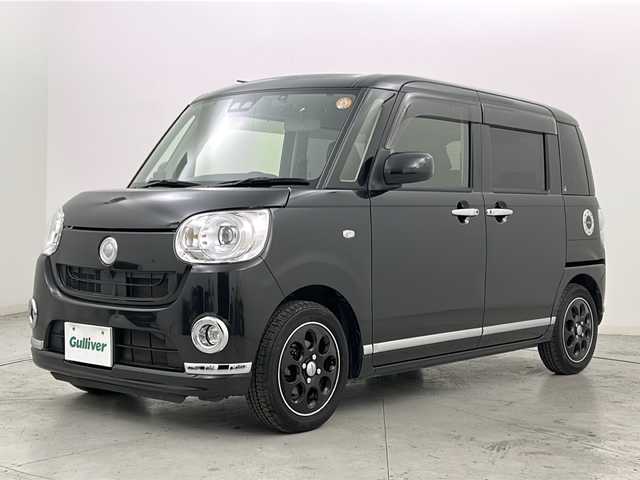 ダイハツ ムーヴ キャンバス G メイクアップ SA Ⅲ 宮城県 2018(平30)年 5.3万km ブラックマイカメタリック 禁煙車/ダイハツスマートアシスト/・衝突回避支援ブレーキ/・車線逸脱警報/・オートハイビーム/・コーナーセンサー/純正7インチナビ/（BT.AM.FM.CD.DVD.SD）/バックカメラ/フルセグテレビ/ETC/前方ドライブレコーダー/両側パワースライドドア/革巻きステアリング/ステアリングスイッチ/プッシュスタート/スマートキー/純正フロアマット/純正ドアバイザー/LEDヘッドライト/LEDフォグランプ/ブラックレザー調シートカバー/社外14インチアルミホイール/横滑り防止機能/アイドリングストップ