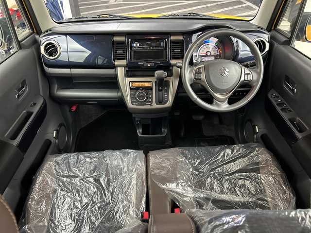 スズキ ハスラー Jスタイル Ⅲ ターボ 奈良県 2018(平30)年 2.9万km アクティブイエロー/スチールシルバー2トーン 社外オーディオ/CD FM AM USB/ハーフレザーシート/シートヒーター/デュアルブレーキサポート/レーンキープ/クルーズコントロール/アイドリングストップ/HIDヘッドライト/LEDフォグライト/オートライト/パドルシフト/スマートキー/スペアキー