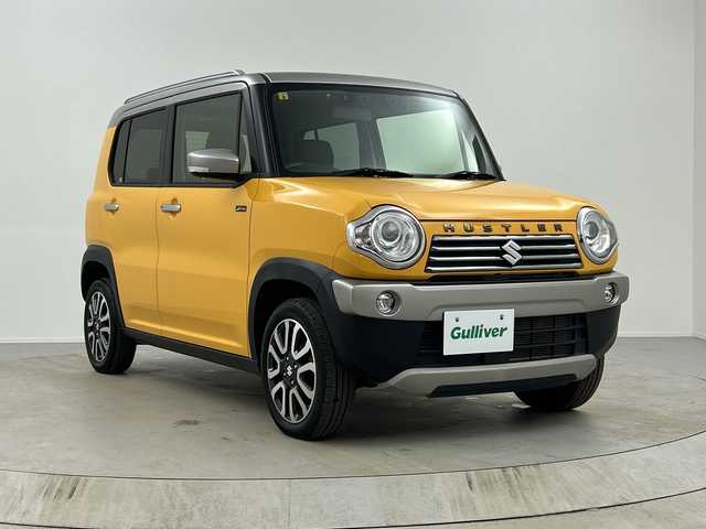 スズキ ハスラー Jスタイル Ⅲ ターボ 奈良県 2018(平30)年 2.9万km アクティブイエロー/スチールシルバー2トーン 社外オーディオ/CD FM AM USB/ハーフレザーシート/シートヒーター/デュアルブレーキサポート/レーンキープ/クルーズコントロール/アイドリングストップ/HIDヘッドライト/LEDフォグライト/オートライト/パドルシフト/スマートキー/スペアキー