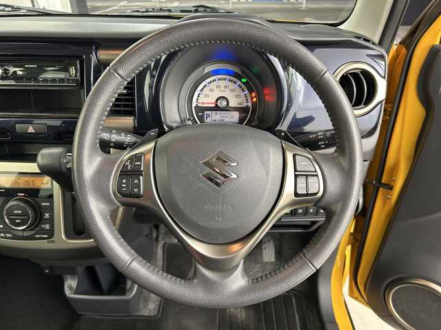 スズキ ハスラー Jスタイル Ⅲ ターボ 奈良県 2018(平30)年 2.9万km アクティブイエロー/スチールシルバー2トーン 社外オーディオ/CD FM AM USB/ハーフレザーシート/シートヒーター/デュアルブレーキサポート/レーンキープ/クルーズコントロール/アイドリングストップ/HIDヘッドライト/LEDフォグライト/オートライト/パドルシフト/スマートキー/スペアキー