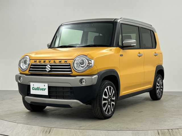 スズキ ハスラー Jスタイル Ⅲ ターボ 奈良県 2018(平30)年 2.9万km アクティブイエロー/スチールシルバー2トーン 社外オーディオ/CD FM AM USB/ハーフレザーシート/シートヒーター/デュアルブレーキサポート/レーンキープ/クルーズコントロール/アイドリングストップ/HIDヘッドライト/LEDフォグライト/オートライト/パドルシフト/スマートキー/スペアキー