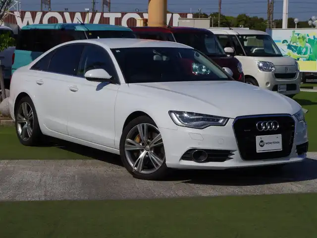 アウディ Ａ６ 3．0 TFSI クワトロ 千葉県 2014(平26)年 4.3万km 白 純正メモリーナビ/地デジTV/【DVD/CD再生機能　Bluetooth接続】/バックカメラ/レザーシート/前席パワーシート/シートヒーター/BOSEサウンド/ドライブレコーダー（前後撮影）/ETC/LEDヘッドライト/ウインカーミラー/純正19インチアルミホイル/サイド/カーテンエアバッグ/スマートキー