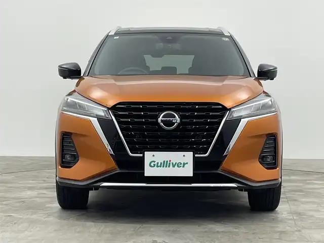 日産 キックス X 群馬県 2021(令3)年 3.4万km プレミアムホライズンオレンジ/ピュアブラック 2トーン 衝突軽減　純正ディスプレイオーディオ　全方位カメラ　プロパイロット　デジタルインナーミラー　純正１７インチアルミホイール　ＬＥＤヘッドライト　クルーズコントロール　ハーフレザーシート　ＥＴＣ　禁煙車