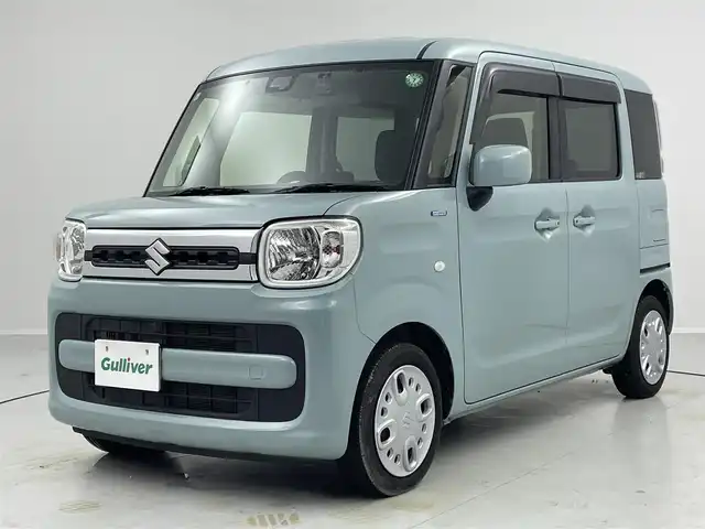 スズキ スペーシア HYBRID X 茨城県 2019(令1)年 7.5万km オフブルーM レーダーブレーキサポート/社外ナビ/　　CD/フルセグ/バックカメラ/両側パワースライドドア/LEDオートライト/シートヒーター/アイドリングストップ/USBポート/スマートキー/ETC/禁煙車