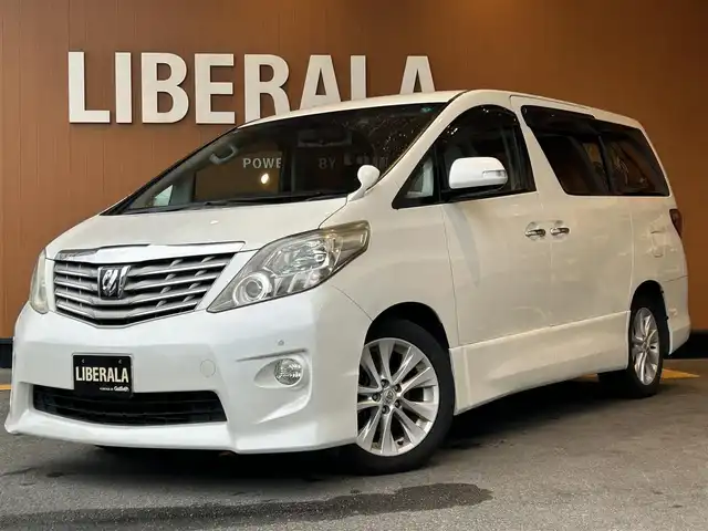トヨタ アルファード 240S 高知県 2008(平20)年 19.1万km ホワイトパールクリスタルシャイン 社外ナビ/【CD/DVD/BT/フルセグTV】/社外フリップダウンモニタ-/バックカメラ/横滑り防止/両側パワースライドドア/コーナー、バックセンサー/ビルトインETC/ドライブレコーダー/ヘッドライトレベライザー/フォグランプ/スマートキー/プッシュスタート/純正アルミホイール 18インチ/スペアキー×1【スマートキー】