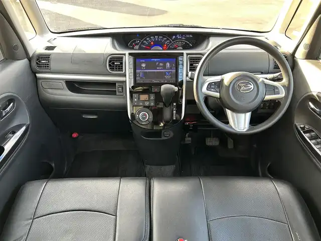 ダイハツ タント カスタムX トップED LTD SAⅢ 鹿児島県 2018(平30)年 7.4万km ブラックマイカメタリック 純正ＳＤナビ/　　CD/DVD/BT/ワンセグ/アラウンドビューモニター/両側パワースライドドア/LEDヘッドライト/シートヒーター/純正14インチアルミホイール/アイドリングストップ/スマートキー/社外ETC/クリアランスソナー